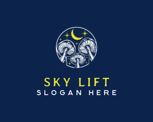 Mushroom Night Sky logo design