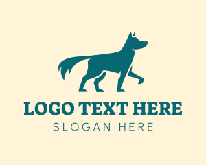 Dog Silhouette Pointing logo