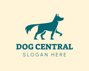 Dog Silhouette Pointing logo design