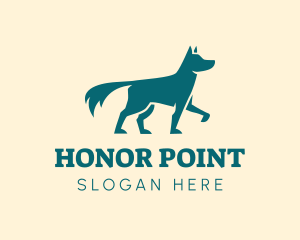 Dog Silhouette Pointing logo design