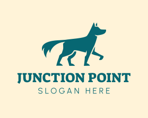 Dog Silhouette Pointing logo design