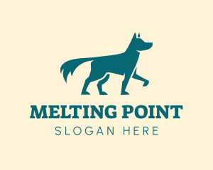 Dog Silhouette Pointing logo design