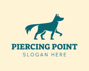 Dog Silhouette Pointing logo design