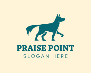 Dog Silhouette Pointing logo design