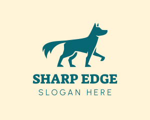 Dog Silhouette Pointing logo design