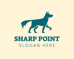 Dog Silhouette Pointing logo design