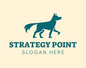 Dog Silhouette Pointing logo design