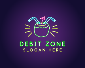 Neon Coconut Drink  logo design