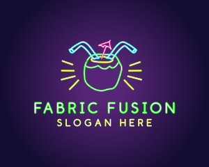 Neon Coconut Drink  logo design