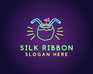 Neon Coconut Drink  logo design