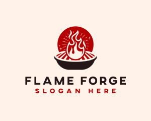 Flame Grill BBQ logo design