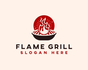 Flame Grill BBQ logo design