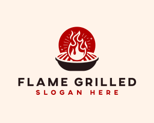 Flame Grill BBQ logo design