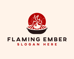 Flame Grill BBQ logo design