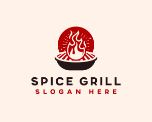 Flame Grill BBQ logo design