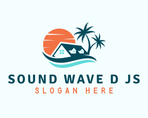 Beach Home Sunset logo design