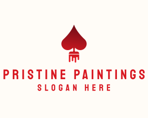 Poker Heart Paint  logo design