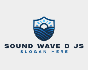 Shield Ocean Sunrise logo design