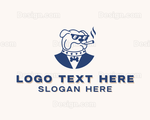 Smoking Bulldog Pet Shop Logo