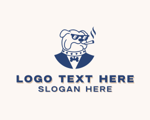 Smoking Bulldog Pet Shop Logo