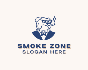 Smoking Bulldog Pet Shop logo design