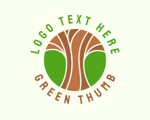 Green Nature Tree  logo design