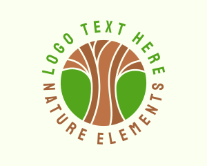 Green Nature Tree  logo design