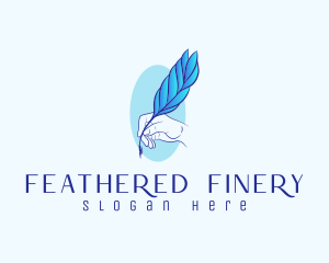 Handwriting Quill Feather logo