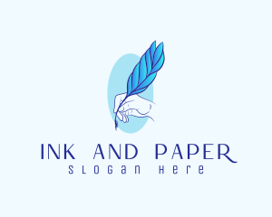 Handwriting Quill Feather logo