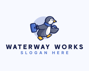 Penguin Worker Career logo design