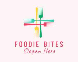 Meal Fork Cross logo design