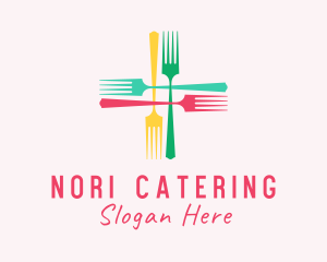 Meal Fork Cross logo design