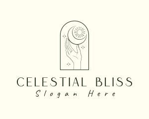 Celestial Tarot Hand logo design