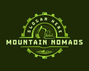 Excavator Machinery Mountain logo design