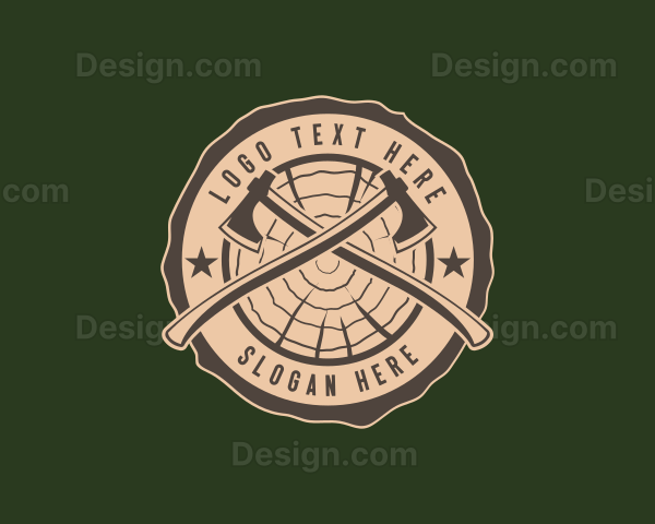 Lumberjack Axe Woodcutting Logo