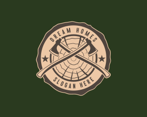 Lumberjack Axe Woodcutting Logo