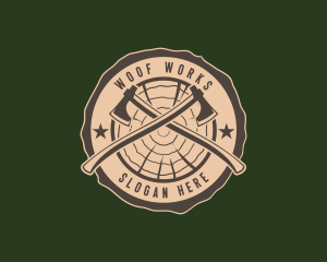 Lumberjack Axe Woodcutting logo