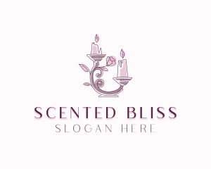 Scented Flower Candle logo design