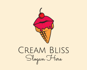 Lips Ice Cream  logo design