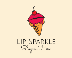 Lips Ice Cream  logo design