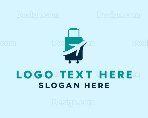 Luggage Airplane Travel Logo