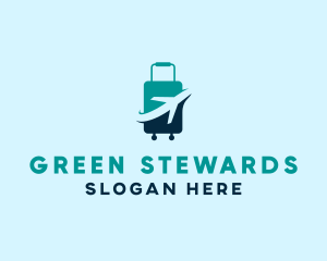 Luggage Airplane Travel logo design