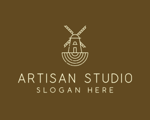 Rustic Farm Windmill logo design