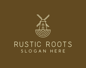 Rustic Farm Windmill logo design