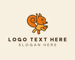 Cute Cartoon Squirrel logo