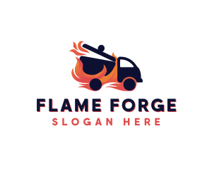 Flame Hotpot Truck logo design