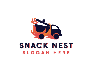 Flame Hotpot Truck logo design