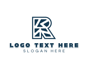 Puzzle Shape Business Letter R logo