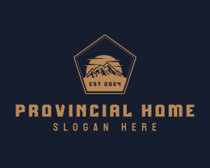 Pentagon Travel Mountain logo design