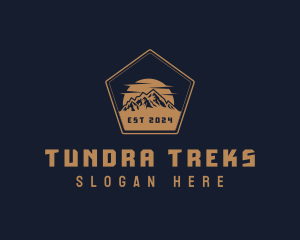 Pentagon Travel Mountain logo design